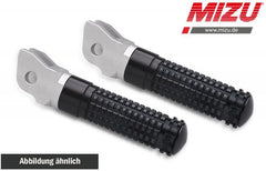 Mizu Race driver's footpeg, including ABE, Silver/Black | 409TS1110005