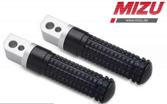 Mizu Race passenger's footpeg, including ABE, Silver/Black | 409TS1120010