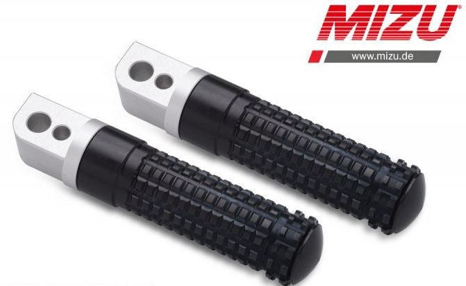 Mizu Race passenger's footpeg, including ABE, Silver/Black | 409TS1120019