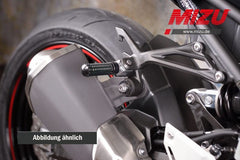 Mizu Race passenger's footpeg, including ABE, Silver/Black | 409TS1120022