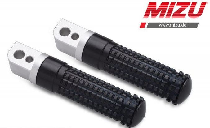 Mizu Race passenger's footpeg, including ABE, Silver/Black | 409TS1120028