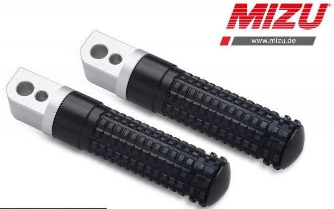 Mizu Race passenger's footpeg, including ABE, Silver/Black | 409TS1120032