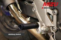 Mizu Flex Race driver's footpeg, including ABE, Silver/Black | 409TS2210004