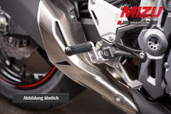 Mizu Flex Race driver's footpeg, including ABE, Silver/Black | 409TS3310021