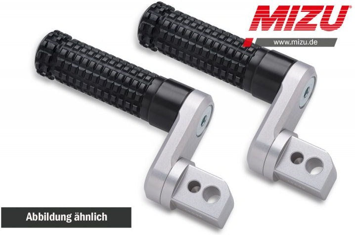Mizu Flex Race passenger's footpeg, including ABE, Silver/Black | 409TS3320010