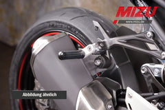 Mizu Flex Race passenger's footpeg, including ABE, Silver/Black | 409TS3320034