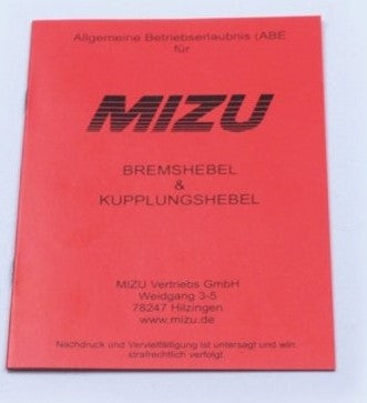 Mizu ABE vehicle part certificate for break | 999901