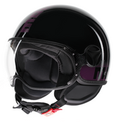 MOMO DESIGN HELMET FGTR CLASSIC MOMODESIGN E2206, STRIPES BLACK/FUCSIA | 21184A7001011