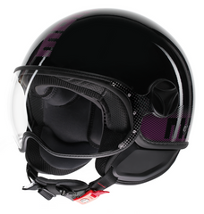 MOMO DESIGN HELMET FGTR CLASSIC MOMODESIGN E2206, STRIPES BLACK/FUCSIA | 21184A7001011