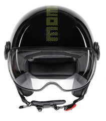 MOMO DESIGN HELMET FGTR CLASSIC MOMODESIGN E2206, STRIPES BLACK/YELLOW FLUO | 21184A7001012
