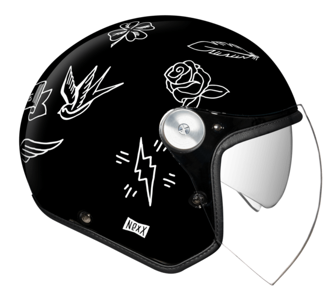 NEXX Garage Helmet X.G30 TATTOO BLACK.WHITE, Size: XS | 01G3001433012
