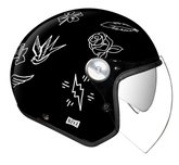 NEXX Garage Helmet X.G30 TATTOO BLACK.WHITE, Size: XS | 01G3001433012
