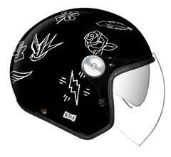 NEXX Garage Helmet X.G30 TATTOO BLACK.WHITE, Size: XS | 01G3001433012