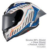 NEXX Race Helmet X.R3R OUT BRAKE WHITE.BLUE, Size: XXS | 01XR300412060