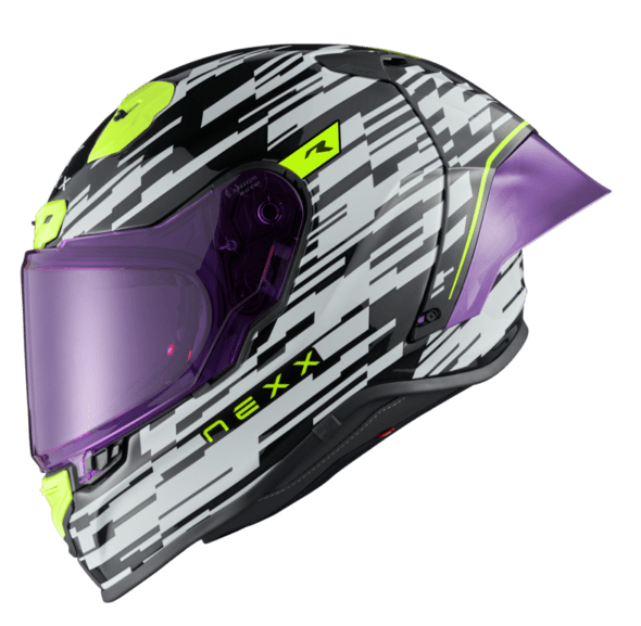 NEXX Race Helmet X.R3R GLITCH RACER WHITE NEON, Size: XXS | 01XR323415159