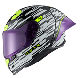 NEXX Race Helmet X.R3R GLITCH RACER WHITE NEON, Size: XXS | 01XR323415159