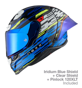 NEXX Race Helmet X.R3R GLITCH RACER BLUE NEON, Size: XXS | 01XR323415163