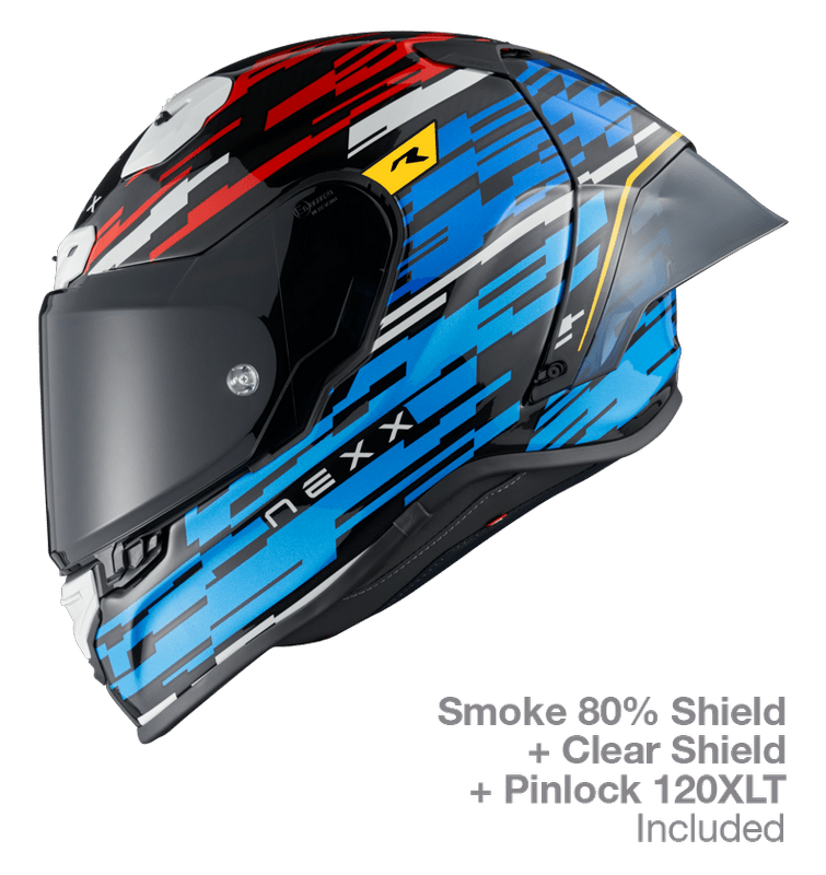 NEXX Race Helmet X.R3R GLITCH RACER BLUE.RED, Size: XXS | 01XR323415626
