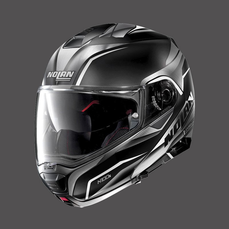 Nolan Modular Helmet N100.5 Hilltop N-com Black Metal White | N15000563048