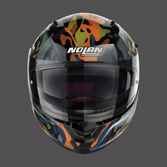 Nolan Full Face Helmet N60.6 Foxtrot N-com Orange Blue Black | N66000591034