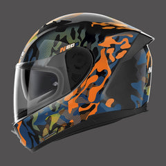 Nolan Full Face Helmet N60.6 Foxtrot N-com Orange Blue Black | N66000591034