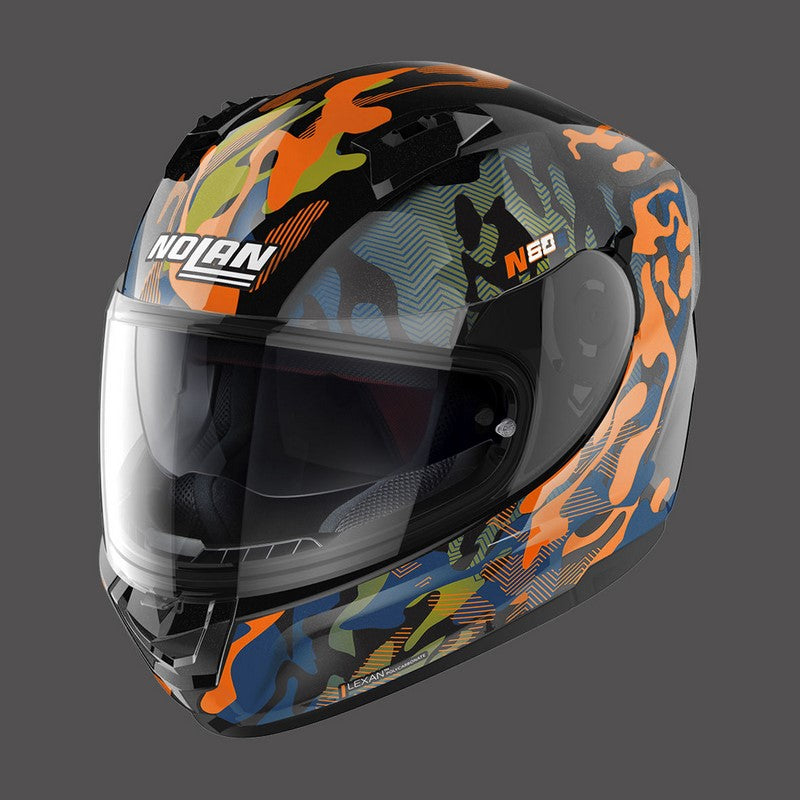 Nolan Full Face Helmet N60.6 Foxtrot N-com Orange Blue Black | N66000591034