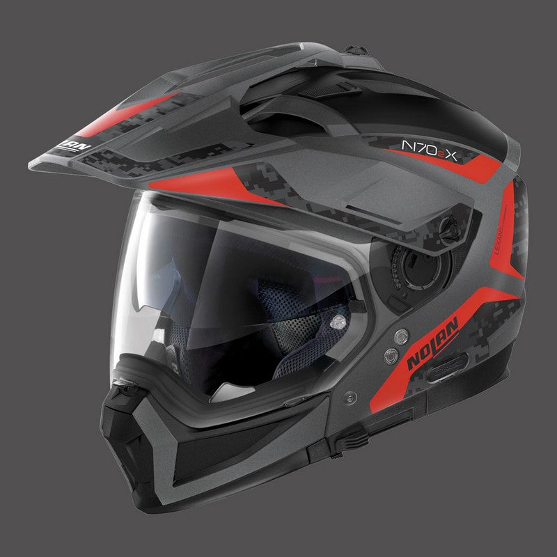 Nolan Modular Helmet N70.2x Torpedo N-com Red Lava Grey Matt | N7X000547042