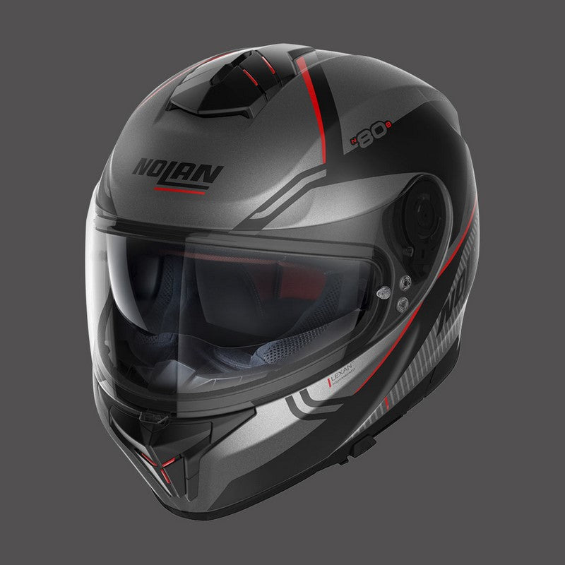Nolan Full Face Helmet N80.8 Astute N-com Red Lava Grey Matt | N88000529024
