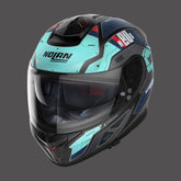 Nolan Full Face Helmet N80.8 Starscream N-com Teal Blue Black Matt | N88000544037
