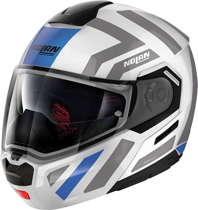 Nolan Modular Helmet N90-3 06 LANEWAY N-COM, White Matt Blue | N9Z000649041