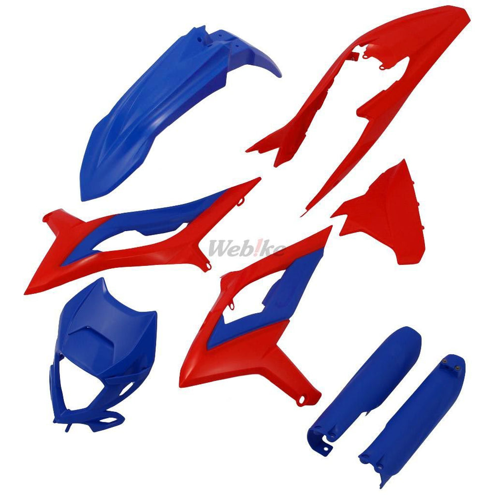 FULL PLASTIC KIT, BLUE/red