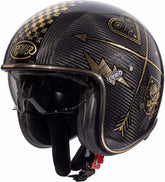 Premier Open Face Helmet VINTAGE CARBON NX GOLD CHROMED | APJETVIECARNGC0