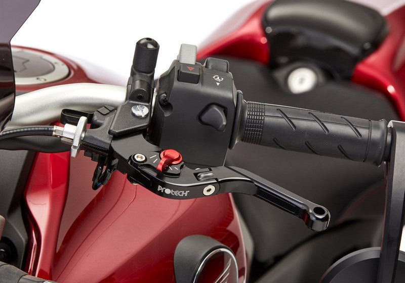 PROTECH clutch lever Sport distance and length adjustable I foldable, Black/Red | 65802039
