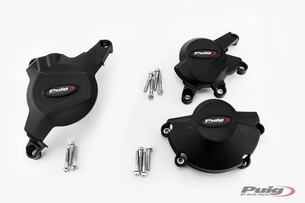 Puig Engine Cover Track For Championship Black | 21508N