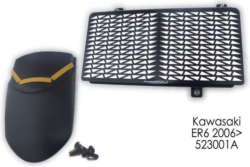 Pyramid Plastics Kawasaki ER-6N Radiator Guard Matte Black 2006> | 523001A