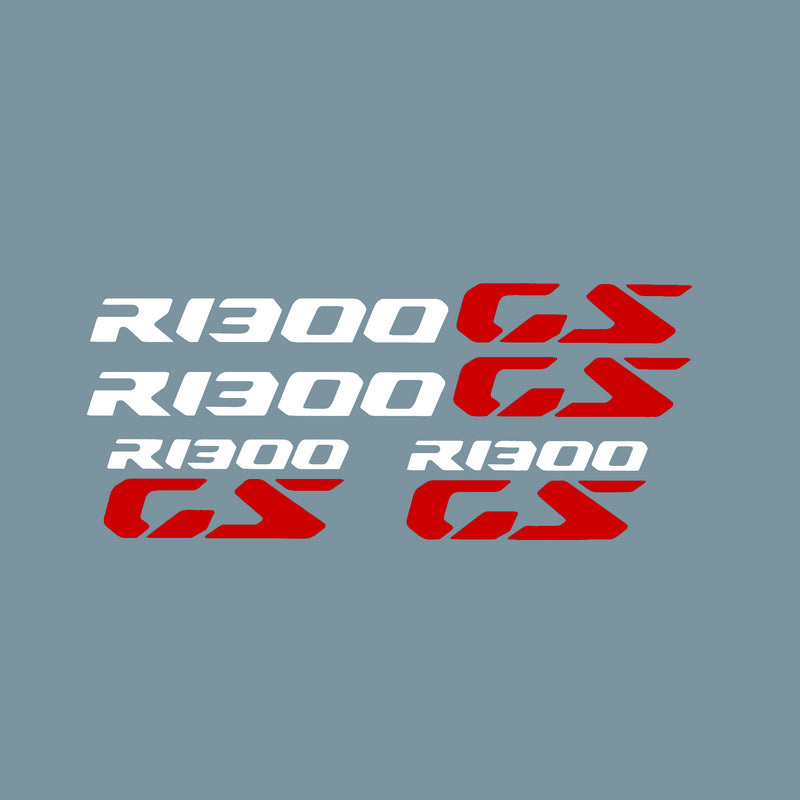 Decals Logo White & Red Set Of 4