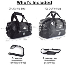 Waterproof Motorcycle Duffle Bag Bundle Black
