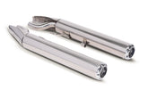 2X Custom Slip On Sport Exhaust Stainless Chrome, Endcap Bmw R18 V2 2 Pcs., Alloy Chrome