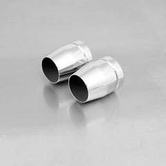 2X Custom Exhaust Chrome, Endcap Tapered 2 Stk. Stainless Chrome