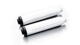 2X Custom Exhaust Ø 102 mm, Without Catalytic Converter, With Can-Bus Actuated Sound System - Asc, Stainless Chrome, Endcap Short Cut V1 2 Pcs., Alloy Chrome