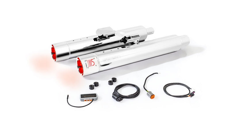 Silencer With Luminous End Cap And Asc – Can-Bus Actuated Sound System, Stainless Chrome, Racing