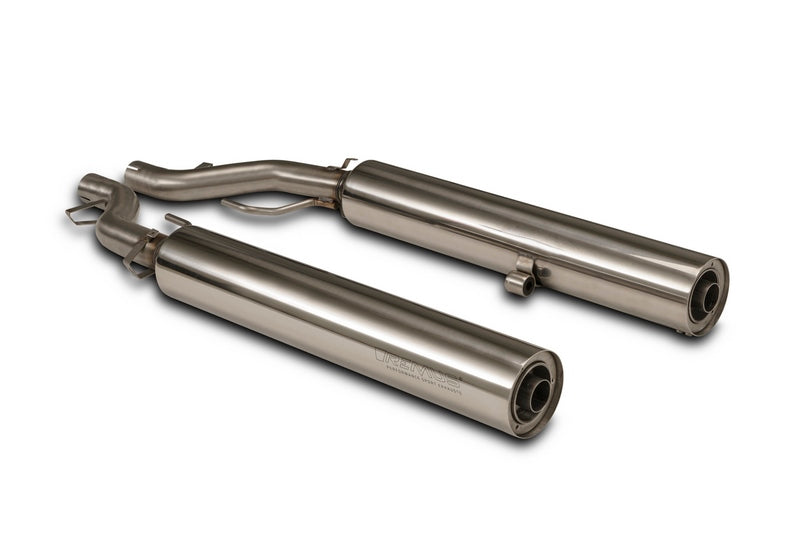 Racing Custom Slip On L/R Stainless Chrome, Endcap V2 2 Pcs., Alloy Chrome