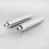 2 X Custom Exhaust Chrome, Plug-In Catalytic Converter Set 2 Pcs., End Cap Straight End 2 Pcs. Stainless Chrome