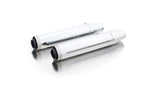 2X Custom Exhaust Stainless Chrome End Cap Straight End 2 Pcs. Stainless Chrome Connecting Tube Incl. Euro 4 Cat. 2 Pcs., EC Homologation