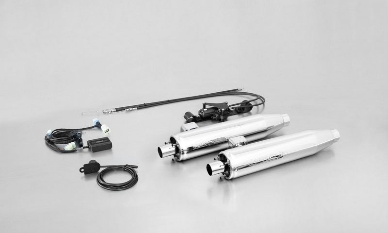 2X Custom Exhaust Chrome, With Sc15-System, Plug-In Catalytic Converter Set 2 Pcs. End Cap Straight End 2 Pcs. Stainless Chrome