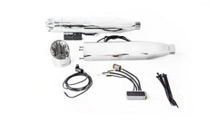 2 X Custom Slip-On Exhaust Ø 90 mm Incl. Cat., Asc, Stainless Chrome, Endcap Short Cut V1 2 Pcs., Alloy Chrome
