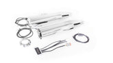 2 X Custom Exhaust Slip-On Ø 90 mm Incl. Cat. Asc, Stainless Chrome, Endcap Short Cut V1 2 Pcs., Alloy Chrome