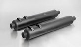2X Custom Exhaust Ø 102 mm 4'',Without Catalytic Converter, Changeable Endcaps, Stainless Black, EEC Homologation