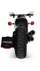 2X Custom Exhaust Ø 102 mm, Without Catalytic Converter, With Can-Bus Actuated Sound System - Asc, Stainless Black, Endcap Short Cut V1 2 Pcs., Alloy Chrome