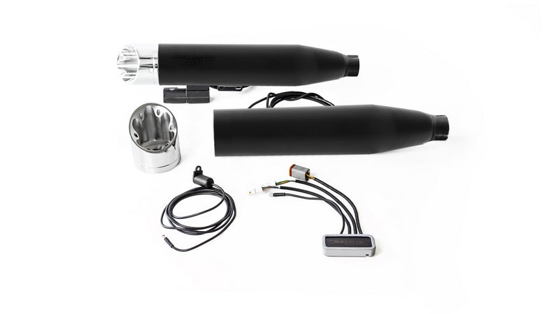 1 X Custom Exhaust Slip-On Ø 102 mm No Cat. Asc, Stainless Black, Endcap Straight End V1 1 Pc., Alloy Chrome